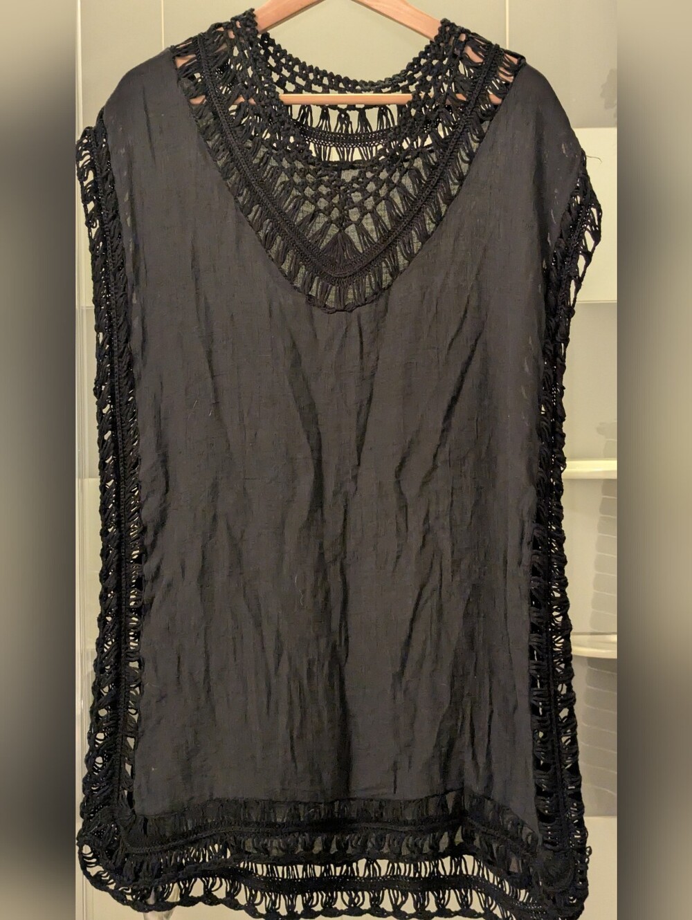 Black Crochet Trim Coverup